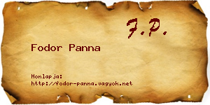 Fodor Panna névjegykártya