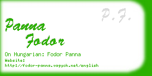 panna fodor business card